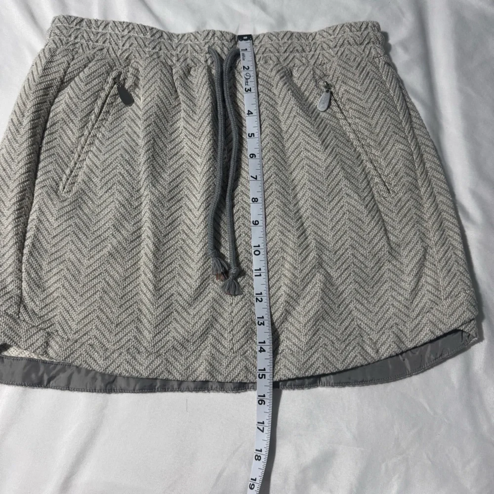 Kenar Cotton Skirt Chevron Pattern Zip Pockets Elastic Waist Size Medium NWT - Picture 9 of 10